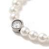 ABS Imitation Pearl & Rhinestone Beaded Bracelet with 304 Stainless Steel Clasps BJEW-K237-02P-3