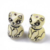 Handmade Kitten Porcelain Beads X-PORC-N004-86-3