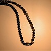 Vintage Frosted 8MM Natural Black Onyx(Dyed & Heated) and Tiger Eye Round Beaded Necklaces with Alloy Column for Men DB2700-5