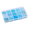 375Pcs 15 Style Blue Theme Transparent Crackle & Opaque Acrylic Beads OACR-YW0001-66-6