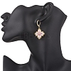 Handmade Glass Seed Beads Flower Leverback Earrings EJEW-MZ00578-03-3