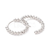 Rack Plating Brass Beaded Huggie Hoop Earrings for Women X-KK-D069-09P-RS-2