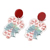 Christmas Acrylic Dangle Stud Earrings with 304 Stainless Steel Pin for Women LS-EJEW-D060-01A-2