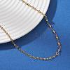 304 Stainless Steel Textured Cable Chain Ball Link Chain Necklaces for Women NJEW-JN05596-5