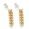Brass Curb Chain Dangle Stud Earrings EJEW-F260-07B-G-1