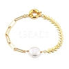 Natural Baroque Pearl Keshi Pearl Link Bracelets BJEW-JB05407-1