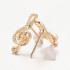 Musical Note Alloy Stud Earrings EJEW-O068-31G-2
