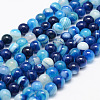 Natural Striped Agate/Banded Agate Bead Strands X-G-K155-B-6mm-02-1