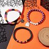 3Pcs Halloween Theme Handmade Polymer Clay Beaded Stretch Bracelets X1-BJEW-TA00466-2