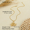 304 Stainless Steel 3D Flower Pendant Necklaces for Women WGDBDE2-01-1