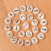 Tumbled Natural Quartz Crystal  with Carved Rune Words PW-WG60219-03-1