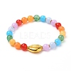 Round Acrylic Rainbow Stretch Beaded Bracelets BJEW-JB05723-1