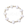 4Pcs 4 Colors Shell Shape Plastic Stretch Bracelets BJEW-JB10342-3