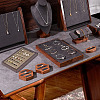6-Slot Brushed PU Leather Covered Wood Finger Ring Display Trays ODIS-WH0034-09-4