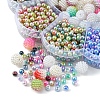 2490Pcs 15 Style Rainbow ABS Plastic & Acrylic Imitation Pearl Beads OACR-FS0001-25-3