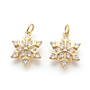 Brass Micro Pave Cubic Zirconia Pendants KK-F774-10G-NR-1