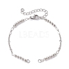 Brass Bead Link Chain Bracelet Making AJEW-JB01150-54-1