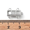 Rhodium Plated 925 Sterling Silver Micro Pave Clear Cubic Zirconia Box Clasps STER-G036-03P-3