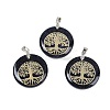 Synthetic Blue Goldstone Flat Round Pendants G-Q188-01P-07-1