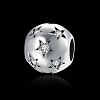 Round 925 Sterling Silver Cubic Zirconia European Beads STER-BB15825-2
