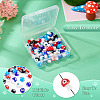 50Pcs 5 Colors Handmade Evil Eye Lampwork Beads Strands LAMP-TA0001-90-5