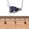 Brass Pave Cubic Zirconia Rectangle and Heart Pendant Cable Chain Necklaces KK-CBAB173-04P-01-5