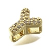 Brass Micro Pave Cubic Zirconia Letter Multi-Strand Links KK-D295-32G-25-2