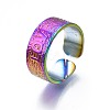 304 Stainless Steel Word Love Cuff Ring RJEW-N038-075-4