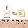 Ion Plating(IP) 304 Stainless Steel Pave Shell Pendants STAS-G327-01G-E-3