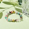 Natural & Synthetic Mixed Gemstone Chips Beaded Stretch Bracelet for Women BJEW-JB07657-01-2