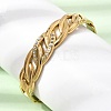 304 Stainless Steel Crystal Rhinestone Twisted Chain Hinged Cuff Bangles for Women SA-CBA61B8-09G-3