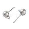 304 Stainless Steel Ball Post Stud Earring Findings STAS-Z035-02P-D-2