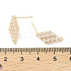 Brass Micro Pave Cubic Zirconia Stud Earring Findings KK-E107-24G-3