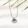 304 Stainless Steel Pave Cubic Zirconia Pendant Necklaces SA-CBADCF0-03P-04-2