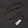 Natural Quartz Crystal Nugget Pendant Necklace with Waxed Cord for Women NJEW-F306-01H-4