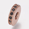 Brass Micro Pave Cubic Zirconia Bead Spacers ZIRC-K074-11A-02RG-1