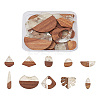 Kissitty 20Pcs 10 Style Resin & Walnut Wood Pendants RESI-KS0001-05-18