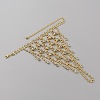 Crystal Rhinestone Chain Tassel Ring Bracelet BJEW-WH0012-06G-2