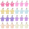 28pcs 7 colors Luminous Opaque Resin Pendants RESI-TA0002-12-2