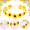 2Pcs 2 Colors Cloth Small Sunflowe Wreath Headband OHAR-CP0001-19-6