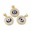 Rack Plating Real 18K Gold Plated Brass Micro Pave Clear Cubic Zirconia Pendants ZIRC-L102-07G-06-1