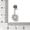 304 Stainless Steel Clear Cubic Zirconia Curved Barbell Belly Button Rings AJEW-D306-03P-06-4