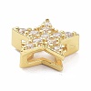 Brass Micro Pave Clear Cubic Zirconia Slide Charms ZIRC-P085-03G-3