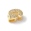 Brass Micro Pave Clear Cubic Zirconia Initial Multi-strand Links KK-S520-01G-07-2