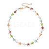 Ocean 304 Stainless Steel Colorful Enamel Starfish Fish Turtle Link Chain Necklaces for Women NJEW-JN05806-5