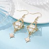 Shell Pearl Dangle Earrings EJEW-JE05498-02-2