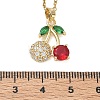 Brass & Cubic Zirconia Pendant Necklaces SA-CBA7E55-03G-02-5