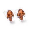 Acrylic Cartoon Mushroom Stud Earrings with Platic Pins for Women EJEW-F293-03D-2