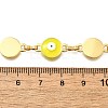 Flat Round with Evil Eye Brass Chains KK-D339-16G-2