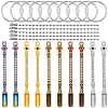 10Pcs 5 Colors Alloy Rhinestone Shovel Keychian KEYC-SC0001-58-1